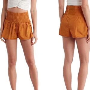 Free People Women's Rust High Waisted  Athletic Running Shorts Size S